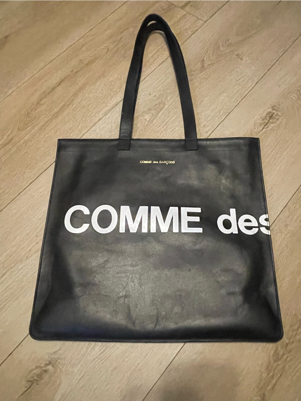 Comme des Garcons Black Tote with White Logo